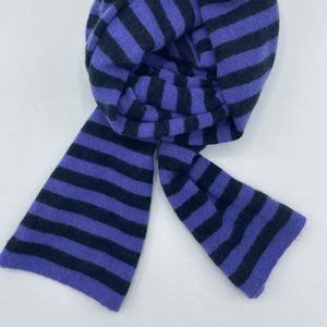 Purple and black striped cashmere scarf